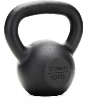 Litinový Kettlebell TREXO 10 kg černý pro CVIČENÍ ZÁVAŽÍ FITNESS