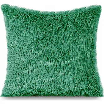 Povlak na dekorativní polštářek POVLAK NA POLŠTÁŘ CHLUPATÝ 40x40 LAHVOVÝ ZELEŇ MĚKKÝ NADÝCHANÝ