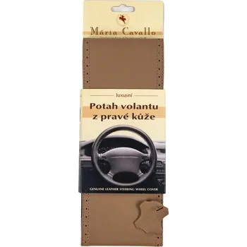 Potah na volant Mária Cavallo Kožený potah volantu (velikost A, světle hnědý)