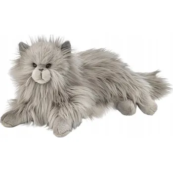plyšák Plyšová Kočička Perská Kočka Šedá Ležící Realistická - 36 cm