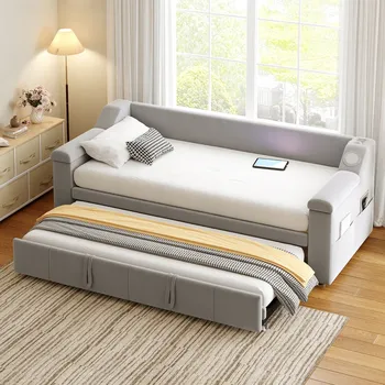 Postel Jednolůžková dřevěná postel Arhatreya 90x190 cm šedá