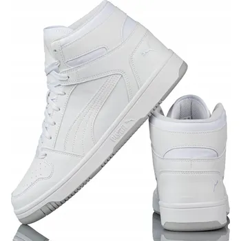 Dámské tenisky Boty PUMA REBOUND LAYUP MID SD EMB bílé vysoké nad kotník 44.5