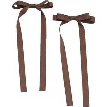 Saténové hnědé mašle do vlasů pro dívky - elegantní doplněk