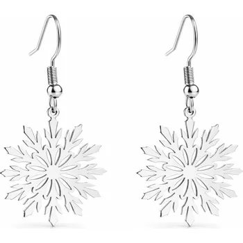 Módní doplněk Troli Krásné visací náušnice z oceli Sněhové vločky + 2 měsíce na vrácení zboží