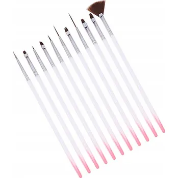 Štětec na zdobení sada bílo-růžová 12ks