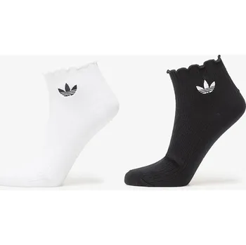 Pánské ponožky Ponožky adidas Ruffle 1/4 Sock 2-Pack White/ Black M