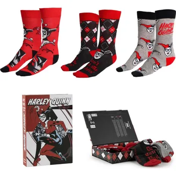 Pánské ponožky Ponožky DC Comics - Harley Quinn (velikost 36/43) (3 páry)