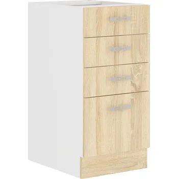 Kuchyňská linka ESTRELLA, dolní skříňka 40 D 4S BB, korpus: bílá, dvířka: dub sonoma + vyzvednutí ZDARMA