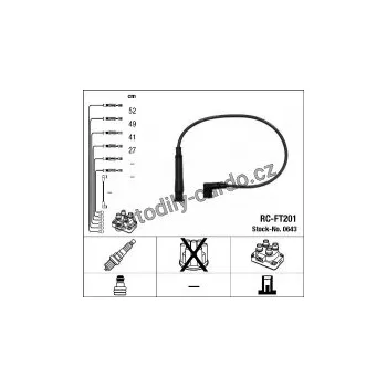 Zapalovací kabel Sada kabelů pro zapalování NGK RC-FT201 - FIAT, LANCIA