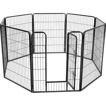 FEANDREA Ohrádka pro psy, 240x80x100cm, černá Drátěné klece