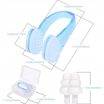 Špunt do uší SADA 6 párů KLIPŮ NA NOS, SVORKY, ŠPUNTY DO UŠÍ PRO PLAVÁNÍ A POTÁPĚNÍ