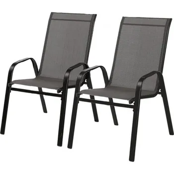 Zahradní nábytek Pro-Tech shop Zahradní židle 2ks, šedé 54x70x92cm 62408&nbsp;TIH1632