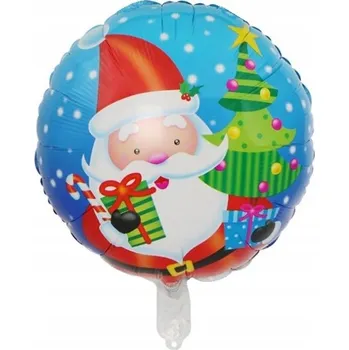 Balónek Balónek kulatý vánoční Santa Claus modrý 45 cm