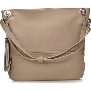 Kabelka Toscanio kožená kabelka 1109 TOS D05 tm.béžová