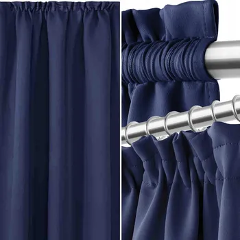 Obraz TMAVĚ MODRÝ ZATEMŇOVACÍ ZÁVĚS S ŘASÍCÍ PÁSKOU 140X270 HOLD