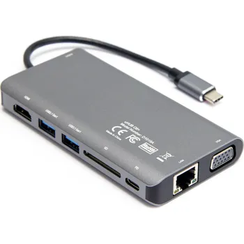 USB hub Unitek D1019B Rozbočovač USB-C 3.1 8v1 se 100W napájením