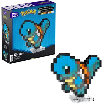 ostatní stavebnice MEGA CONSTRUX STAVEBNICE 367 dílů POKEMON SQUIRTLE PIXEL ART