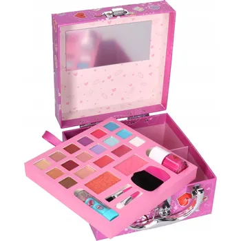 dětské šminky a malovátka Malý kosmetický kufřík pro děti 17,5 x 15,5 x 9,7 cm růžový