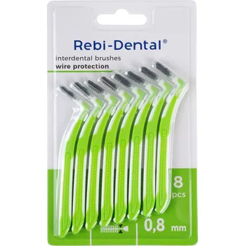 Zubní kartáček Kartáček mezizubní Rebi Dental 0,8 mm zelené 8 ks