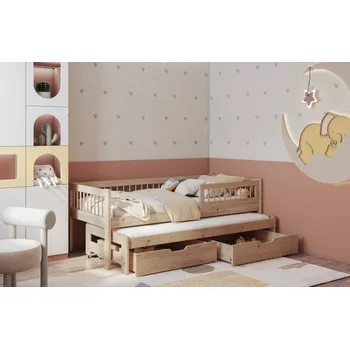 Postel Slevadoma Dětská postel s přistýlkou BEBE 80X180 + ROŠTY a ZÁSUVKY v ceně Barva: oranžová,