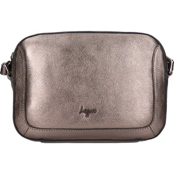 Kabelka Lagen kožená dámská kabelka šedo stříbrná LG020M DK.SILVER