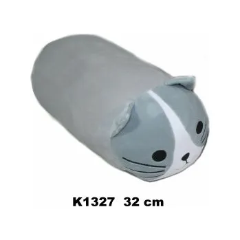 plyšák Plyšák Kočka válec šedá – 35 cm