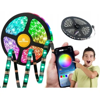 LED osvětlení LED pásek RGB s hudebním režimem 5m voděodolný, ovládání telefonem