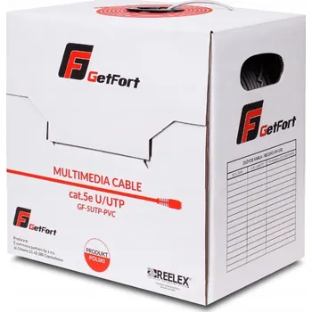 Síťový kabel GETFORT PREMIUM CAT.5E U/UTP PVC KROUCENÁ DVOJLINKA 305M