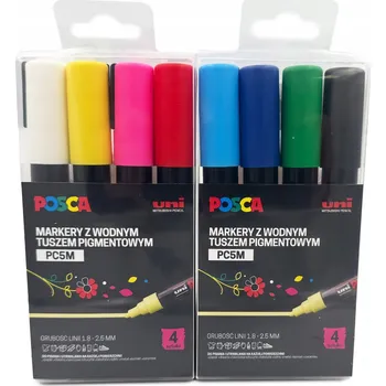 Sada fixů s plakátovou barvou UNI POSCA PC-5M, 8 ks