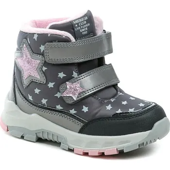 Dívčí zimní obuv American Club ES200 šedé dívčí zimní boty EU 28 + DÁREK