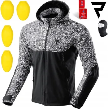 Moto bunda TEXTILNÍ BUNDA REBELHORN SLASH NORIAKI ČERNO-BÍLÁ SOFTSHELL XXL