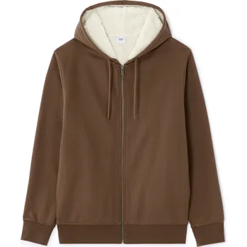 Pánské oblečení Celio zateplená mikina Fesherpax Celio hnědá | krémová 3504895