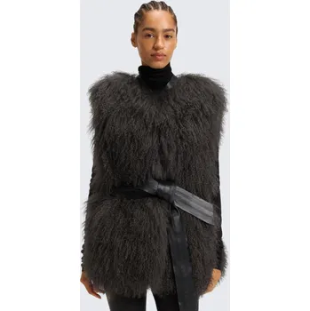 Dámská vesta Dámská kožešinová vesta BOSS Black Santine 50547877 šedá Velikost: 36