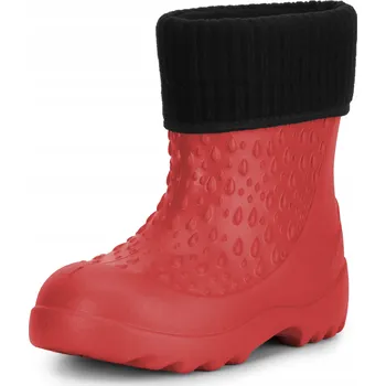 Dívčí holínky Holínky dětské pěnové gumáky zateplené Kapky LA-DW Červené 32-33
