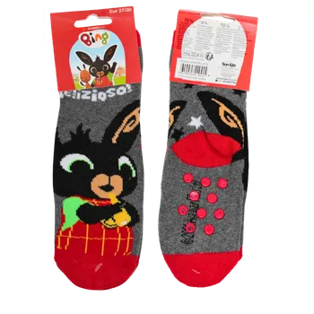 Sun City Chlapecké ponožky s protiskluzem ZAJÍČEK BING teplé Šedá tmavá, Velikost: 19/22 19/22