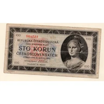 Sběratelství Československo – 100 korun 1945 s. B 38