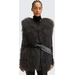 Dámská kožešinová vesta BOSS Black Santine 50547877 šedá Velikost: 34