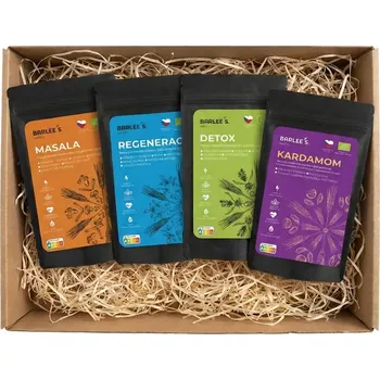 Dárkový potravinový koš BARLEE´S DÁRKOVÝ BALÍČEK - 4x 100g