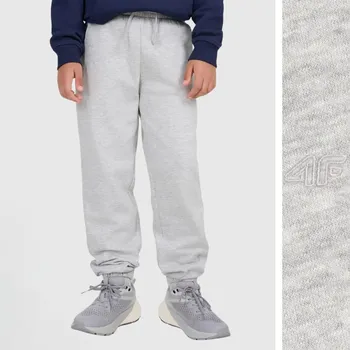 Chlapecké tepláky 4F bavlněné teplé joggery volného střihu, velikost 158