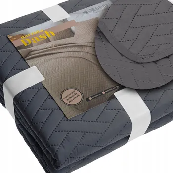 Přehoz na lůžko Přehoz na postel Spod Igły i Nitki z mikrovlákna 240 cm x 220 cm černý