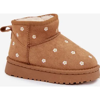 Dívčí sněhule Dětské sněhule zdobené květinami Camel Gracina 36