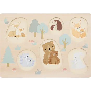 Dřevěná hračka Dřevěné puzzle pro nejmenší lesní zvířátka