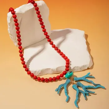 Náhrdelník Náhrdelník s korálem - modrý