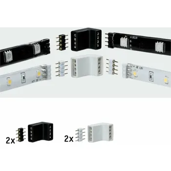 Svítidlo Paulmann YourLED rohová spojka 4ks bílá černá plast P 70334