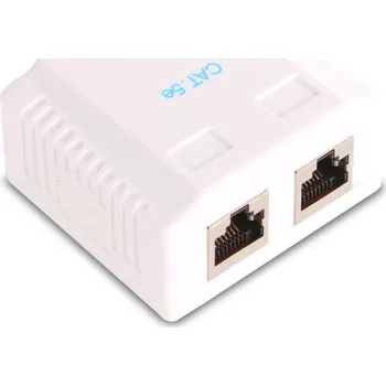 Patch panel GETFORT ZÁSUVKA PRO POVRCHOVOU MONTÁŽ 2XRJ45 CAT.5E
