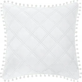 Povlak na dekorativní polštářek BÍLÝ POVLAK NA POLŠTÁŘ 45x45 POMPOO