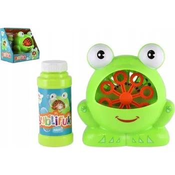 Hra na zahradu Bublifuk stroj žába plast 11x13 cm na baterie + náplň v krabičce