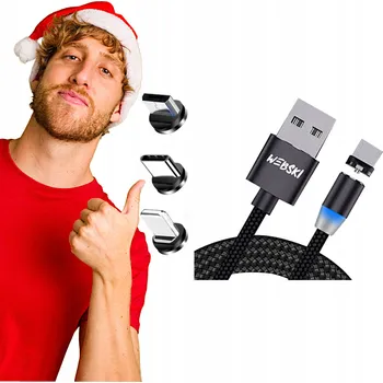 Datový kabel Kabel Webski USB - USB typ C / microUSB / Lightning, 1 m, černý