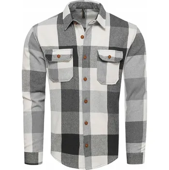 Pánská košile Recea pánská košile casual 3098 s dlouhým rukávem regular střih polyester velikost L