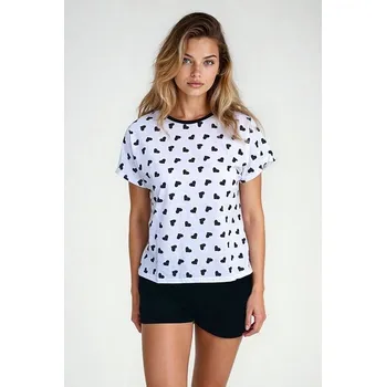 Dámské pyžamo Dámské pyžamo Lada 4 černá srdíčka XL